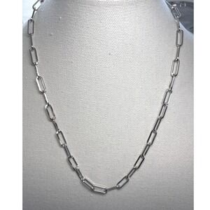 Necklace Silver Tone Metal Lobster Clasp Paperclip Link Chain New 24" New